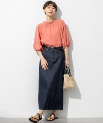 洗える】LIBECOリネン ボリュームスリーブ ブラウス