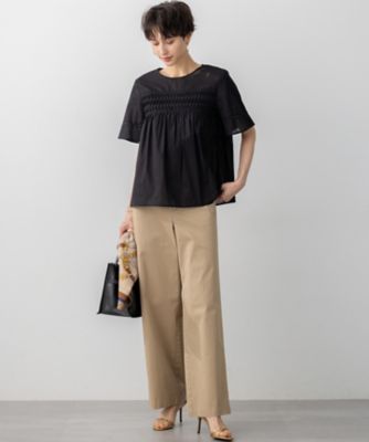 WEB＆一部店舗限定】コットンローン ピンタック フレア