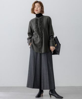 VERY11月号掲載／洗える】TWボイル フリルディテール ブラウス