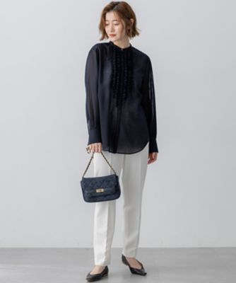 VERY11月号掲載／洗える】TWボイル フリルディテール ブラウス