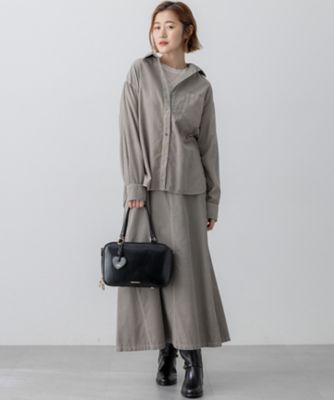 ♡23区♡2025AW今季コットン コーデュロイ シャツ♡ライトグレー38 洗える】コットン コーデュロイ ブラウス / 23区 | ファッション通販