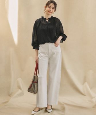 フロッキードット ブラウス（BLWOLA0316） | 23区 (Women