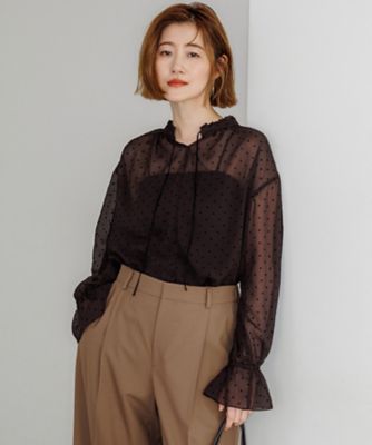 【最終値下げ】フロッキードットブラウス フロッキードット ブラウス（BLWOLA0316） | 23区 (Women