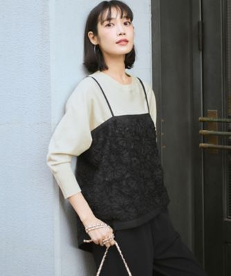 ＜23区 (Women)＞リボンエンブロイダリー　キャミソール（ＢＬＷＯＬＭ０３０９）