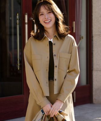 ＜23区 (Women)＞ストレッチギャバ　チノ　ショート　シャツジャケット（ＢＬＷＯＬＭ０３１８）