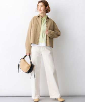 新品未使用　自由区　ベージュ シャツジャケット　ブルゾン　アウター　羽織り セール】《JaVaジャバコラボ》ボリュームが可愛い。取り外し可能ボア