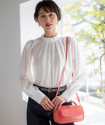 VERY掲載】TRオーガンジー 2WAY ボウタイブラウス