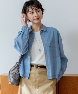 ＜23区 (Women)＞ライトダンガリー　デニムショートシャツ（ＢＬＷＯＬＳ０２１４）