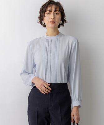 ベイクルーズ　バックサテンプリーツブラウス 手洗い可 / 切り替えプリーツブラウス（シャツ／ブラウス）｜B.C STOCK