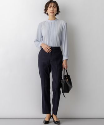 バックサテンアムンゼン フロントタックブラウス