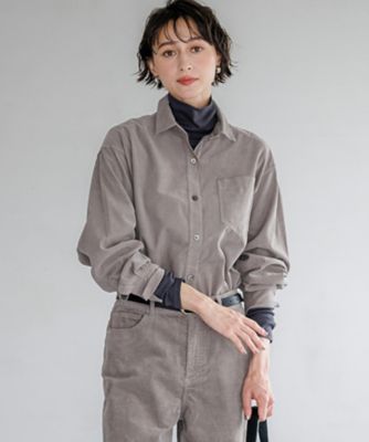 THOM BROWNE コーデュロイシャツ グレー Oggi掲載】コットンコーデュロイ シャツ（BLWOLW0426