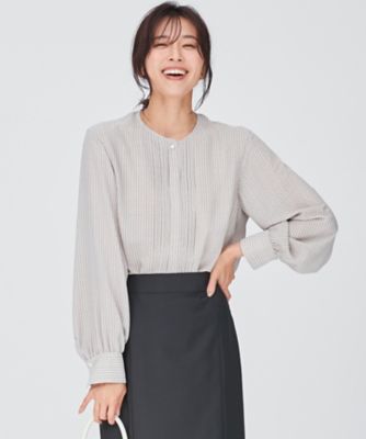 ＜23区 (Women)＞【洗える】ヴィンテージ　プリント　ピンタック　ブラウス（ＢＬＷＯＮＡ０２１６）