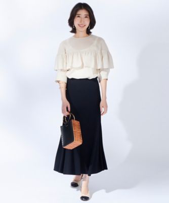 WEB限定】コットンシフォン フリル ブラウス