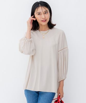 ＜23区 (Women)＞【洗える】ドレープドビークロス　バルーンスリーブ　ブラウス（ＢＬＷＯＳＡ０２１０）