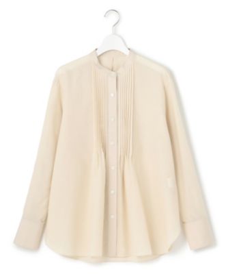 未使用☆38☆【洗える】コットンシルクローン バンドカラー ブラウス☆23区 23区 - 未使用☆38☆【洗える】コットンシルクローン バンドカラー