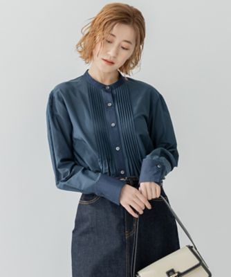未使用☆38☆【洗える】コットンシルクローン バンドカラー ブラウス☆23区 23区 - 未使用☆38☆【洗える】コットンシルクローン バンドカラー