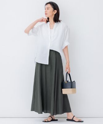 洗える】LIBECO スキッパーブラウス