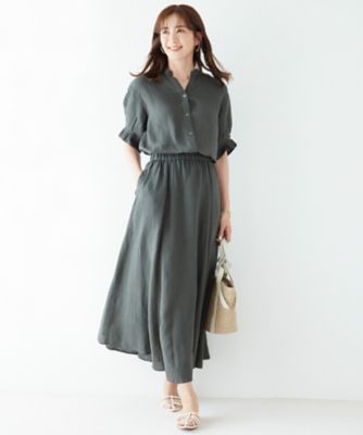 ■オスカー様 23区 洗える LIBECO LINEN スキッパーブラウス □オスカー様 23区 洗える LIBECO LINEN スキッパーブラウス
