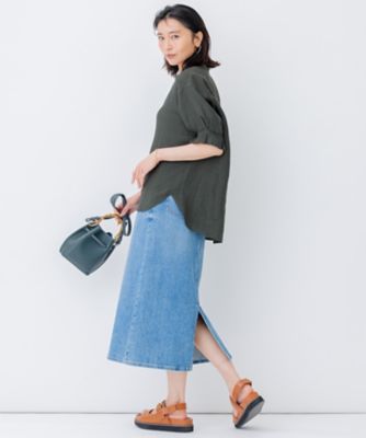 洗える】LIBECO スキッパーブラウス