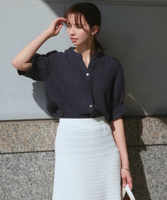 23区　LIBECO スキッパーブラウス⭐︎ブラウン38 23区 LIBECO スキッパーブラウス⭐︎ブラウン38 洗える】LIBECO