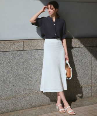 23区　LIBECO スキッパーブラウス⭐︎ブラウン38 洗える】LIBECO スキッパーブラウス / 23区 | ファッション通販