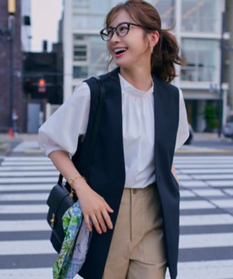 ＜23区 (Women)＞【一部店舗限定／洗える】ハイカウントウェザーストレッチ　ボウタイ付き　ランタンスリーブ　ブラウス（ＢＬＷＯＳＭ０８６４）