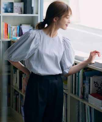 【一部店舗限定／洗える】ハイカウントウェザーストレッチ　パフスリーブ　ブラウス（ＢＬＷＯＳＭ０８６７）