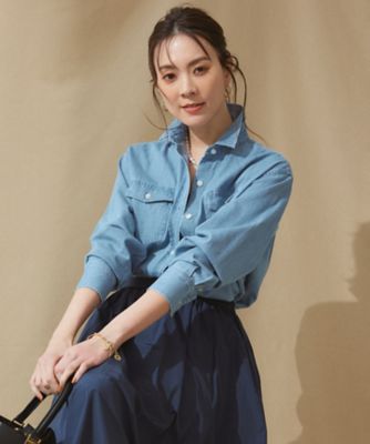 ＜23区 (Women)＞【洗える】２３区ＤＥＮＩＭ　ライトダンガリー　シャツ（ＢＬＷＯＳＳ０２１７）