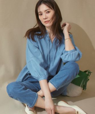 【23区】DENIM デニムダンガリースキッパーブラウス 楽天市場】【洗える】23区DENIM ライトダンガリー スキッパー