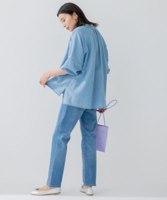 【洗える】２３区ＤＥＮＩＭ　ライトダンガリー　スキッパー　ブラウス（ＢＬＷＯＳＳ０２１８）