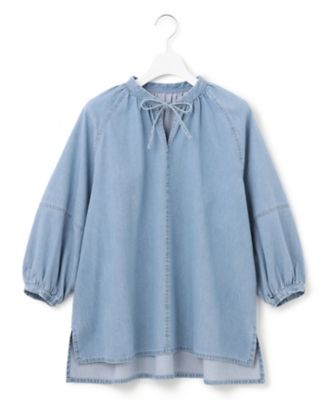 【洗える】２３区ＤＥＮＩＭ　ライトダンガリー　スキッパー　ブラウス（ＢＬＷＯＳＳ０２１８）