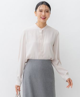 23区★【洗える】バックサテンアムンゼン ブラウス（ＢＬＷＷＳＷ０４０３） 洗える】バックサテンアムンゼン ブラウス