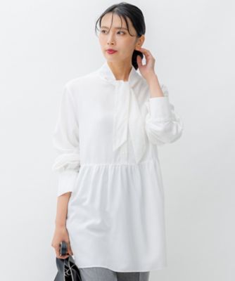 ＜23区 (Women)＞【前後着用可能／洗える】ウォッシュドピーチツイル　ブラウス（ＢＬＷＯＳＷ０４２５）