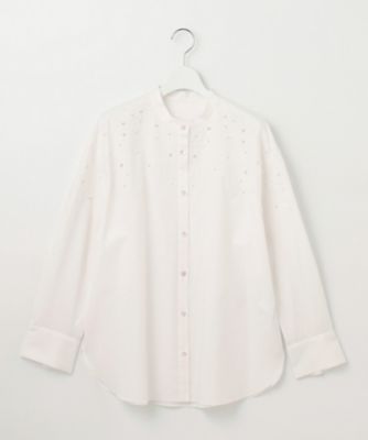 ＜自由区 L (Women/大きいサイズ)＞【洗える】レーヨンコットンエンブロイダリーシャツ　ブラウス（ＢＬＷＲＣＭ０４０７）