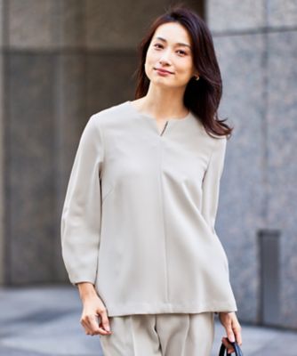 ＜自由区 L (Women/大きいサイズ)＞【セットアップ対応・洗える】トリアセダブルクロス　ブラウス（ＢＬＷＲＣＳ０００１）