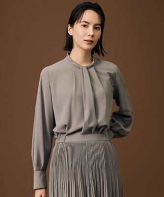【１７号サイズまで展開人気素材・人気素材・新色追加・カタログ掲載・セットアップ対応】ライトサテン　ブラウス（ＢＬＷＲＣＷ０４１２）