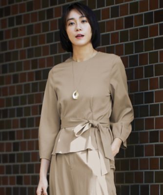 ＜自由区 L (Women/大きいサイズ)＞【セットアップ対応・洗える】ドレープツイルプルオーバー　ブラウス（ＢＬＷＲＧＭ０２０８）