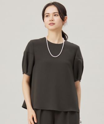 ＜自由区 L (Women/大きいサイズ)＞【ＳＨＩＨＯさんコラボ・洗える】バックサテンジョーゼット　ブラウス（ＢＬＷＲＧＭ０４２０）