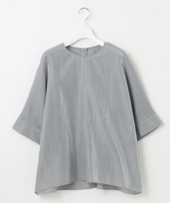 ＜自由区 L (Women/大きいサイズ)＞【洗える】ブライトシアーシャンブレー　Ｔブラウス（ＢＬＷＲＧＭ０５１３）