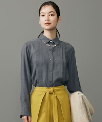 ＜自由区 L (Women/大きいサイズ)＞【ＳＨＩＨＯさん着用】ＴＷハイツイストビエラタックディテール　ブラウス（ＢＬＷＲＧＷ０４１１）