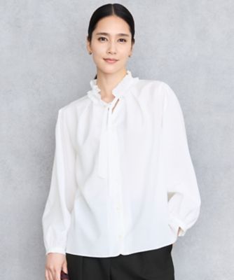 ＜自由区 L (Women/大きいサイズ)＞【ＳＨＩＨＯさん着用】ブライトローン　ブラウス（ＢＬＷＲＧＷ０４１６）