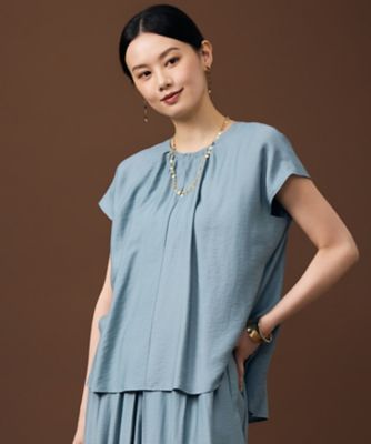 ＜自由区 L (Women/大きいサイズ)＞【カタログ掲載・人気素材・新型登場・新色追加・セットアップ対応】エアリーツイルプルオーバー　ブラウス（ＢＬＷＲＬＭ０５１７）
