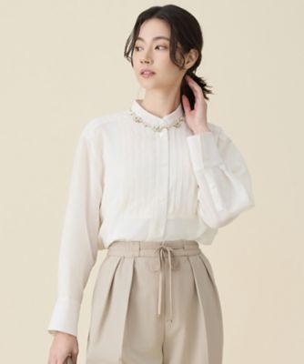 ＜自由区 L (Women/大きいサイズ)＞シアー　ブラウス（ＢＬＷＲＬＳ０２０７）