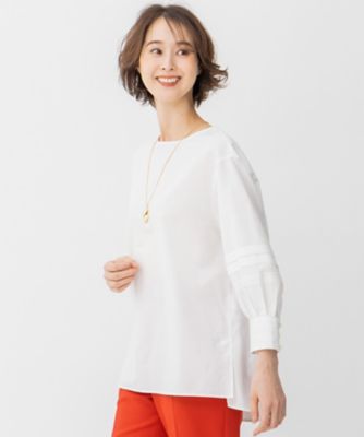 ＜自由区 L (Women/大きいサイズ)＞【洗える】シルクコットンブロード　プルオーバーブラウス（ＢＬＷＲＮＡ０２０３）