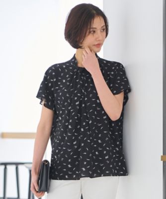 ＜自由区 L (Women/大きいサイズ)＞【洗える】ブラッシュドシャドープリント　ブラウス（ＢＬＷＲＳＭ０５１５）