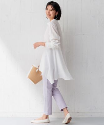 好評につき新色追加／洗える】イレギュラーヘム シアー ブラウス