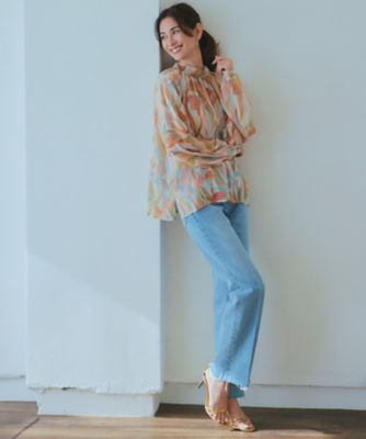 23区 洗えるRatti ドローイング ペイズリー ブラウス 2025 2XL 23区｜【洗える】Ratti ドローイング ペイズリー プリント