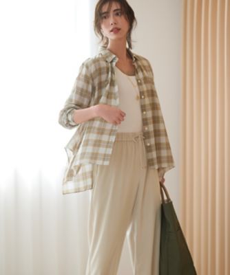 WEB＆一部店舗限定】シアーコットン チェック シャツ