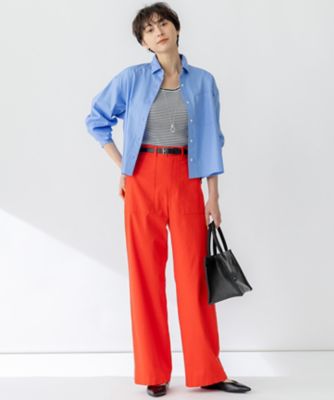 洗える】CANCLINI クロップド テントライン シャツ