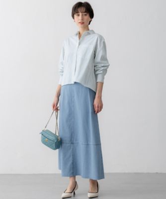 洗える】CANCLINI クロップド テントライン シャツ